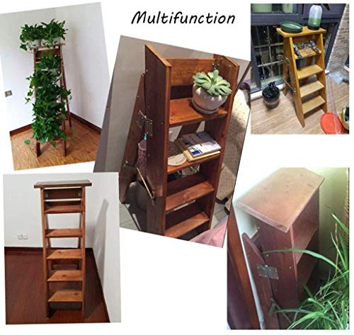 Taburete de silla de escalera de madera de 5 pasos para cocina y zapatos 6