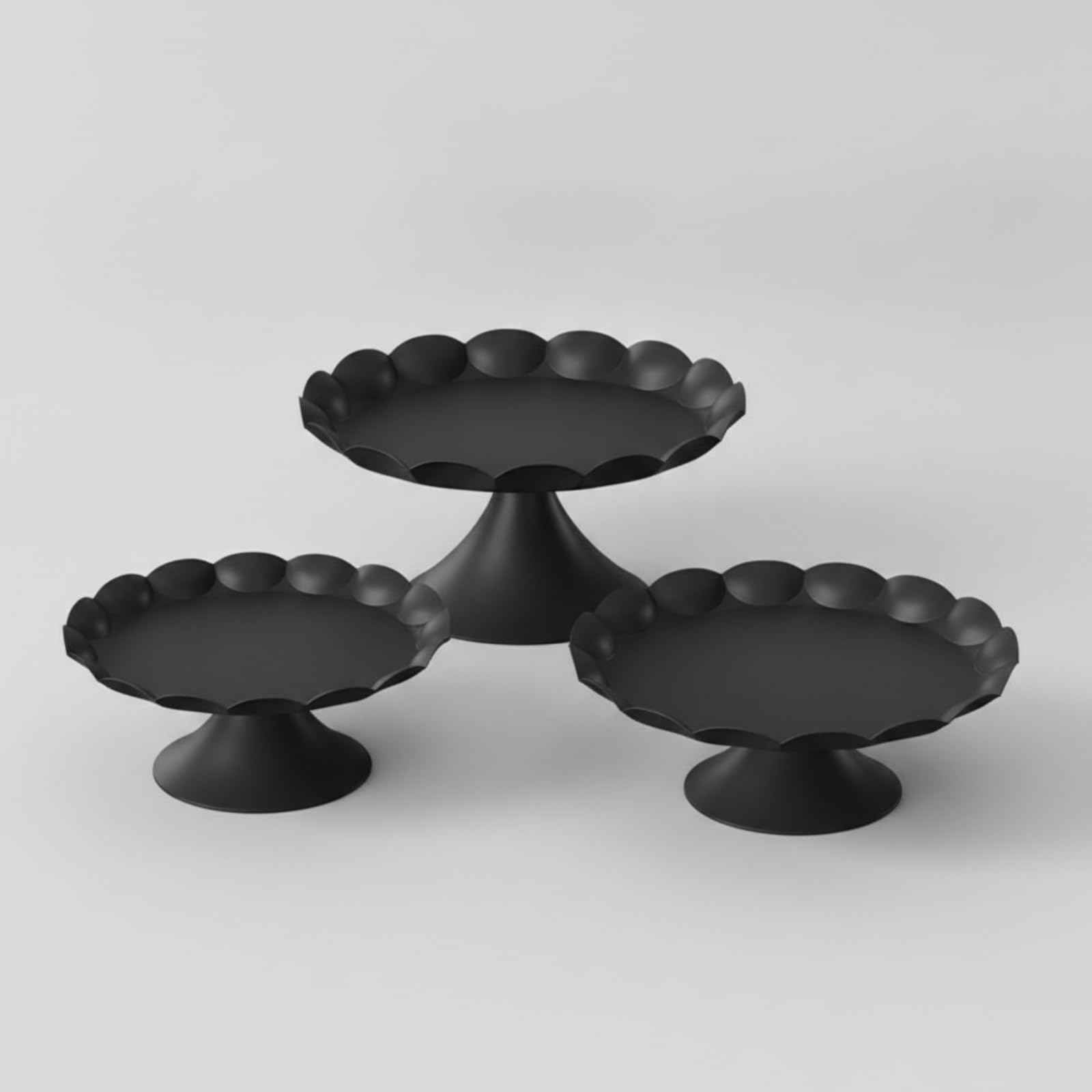 Dessert Display Stand Alzata Tortiera Vassoio Piatto Dolci con Piedistallo Largo Stabilità Sicura in Ferro Finitura Opaca Adatta a Buffet di Festa Matrimoni Tè Pomeridiano , Nero