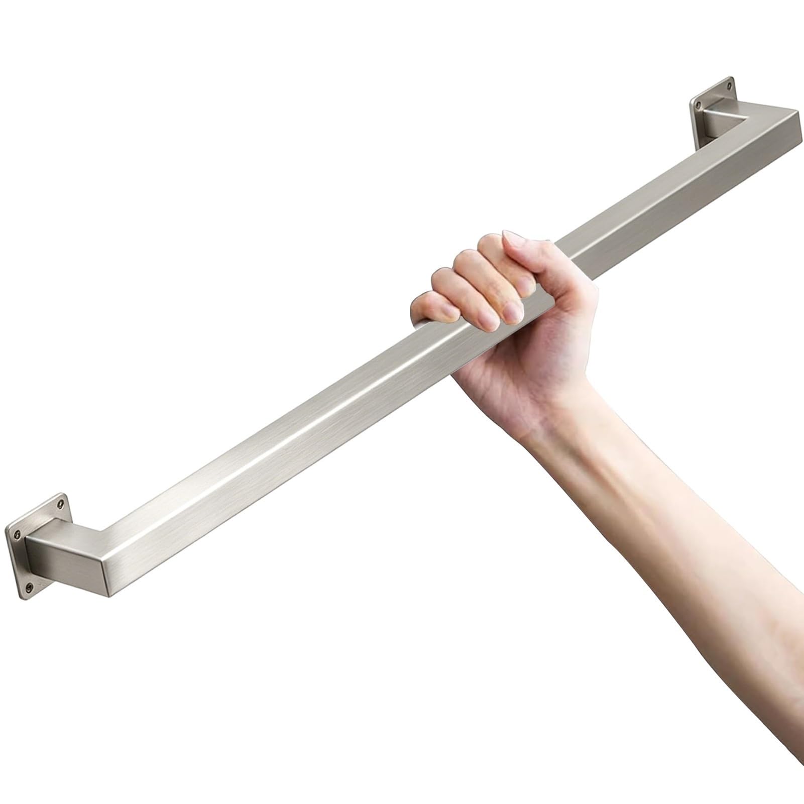 Junvstor Safety Grab Bar 8FT Stair Railing Indoor Outdoor, Heavy-Duty Wall Mounted Handrail Stainless Steel Banister Industrial Pipe Railing for Loft, Porch, Deck, Garage, Patio, Balcony(13ft/390cm)