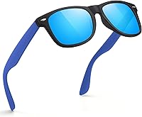 Vista 73 de FEIDUSUN Lentes de sol polarizados para hombre y mujer, lentes de sol retro negros para conducir, pescar, protección UV A01-negro mate/negro