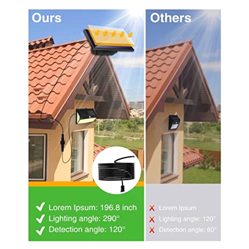 Luz de seguridad solar para exteriores de 3 modos con sensor movimiento y panel split 5