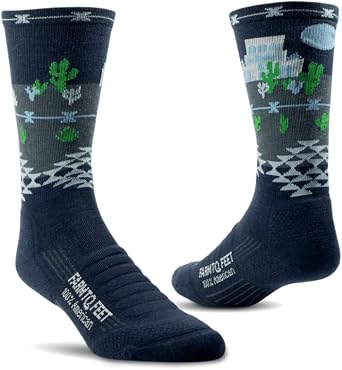 Farm to Feet Silver City Lightweight 3/4 Technical Hike Crew Merino Wool Socks