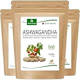 MoriVeda Ashwagandha-Tabletten 1000mg, 3 x 120 Tabletten I Die Schlafbeere für Balance & innere Ruhe I In Ayurveda Spitzen-Qualität aus Indien & Afrika I Vegan & Glutenfrei I 100% Wurzelpulver