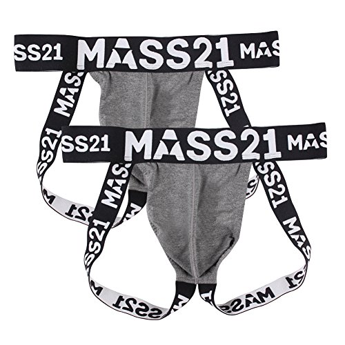 MASS21 Men’s Cotton Underwear Comfy Pouch Jockstrap Supporter (XX-Large, Gray+Gray)