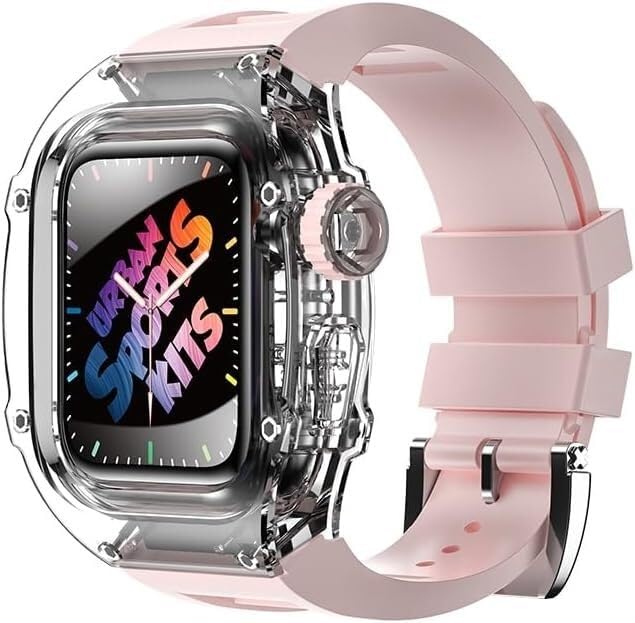 Bracelet de montre en silicone transparent Apple Watch 45mm 44mm sport