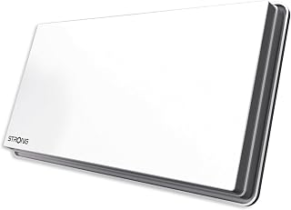 STRONG - SlimSat SA61 - Kompakte Satellitenantenne - Integriertes Single LNB - mit Fensterhalterung - Montage an Wand, Balkon oder Mast - Ideal für Camping und Reisen - weiß