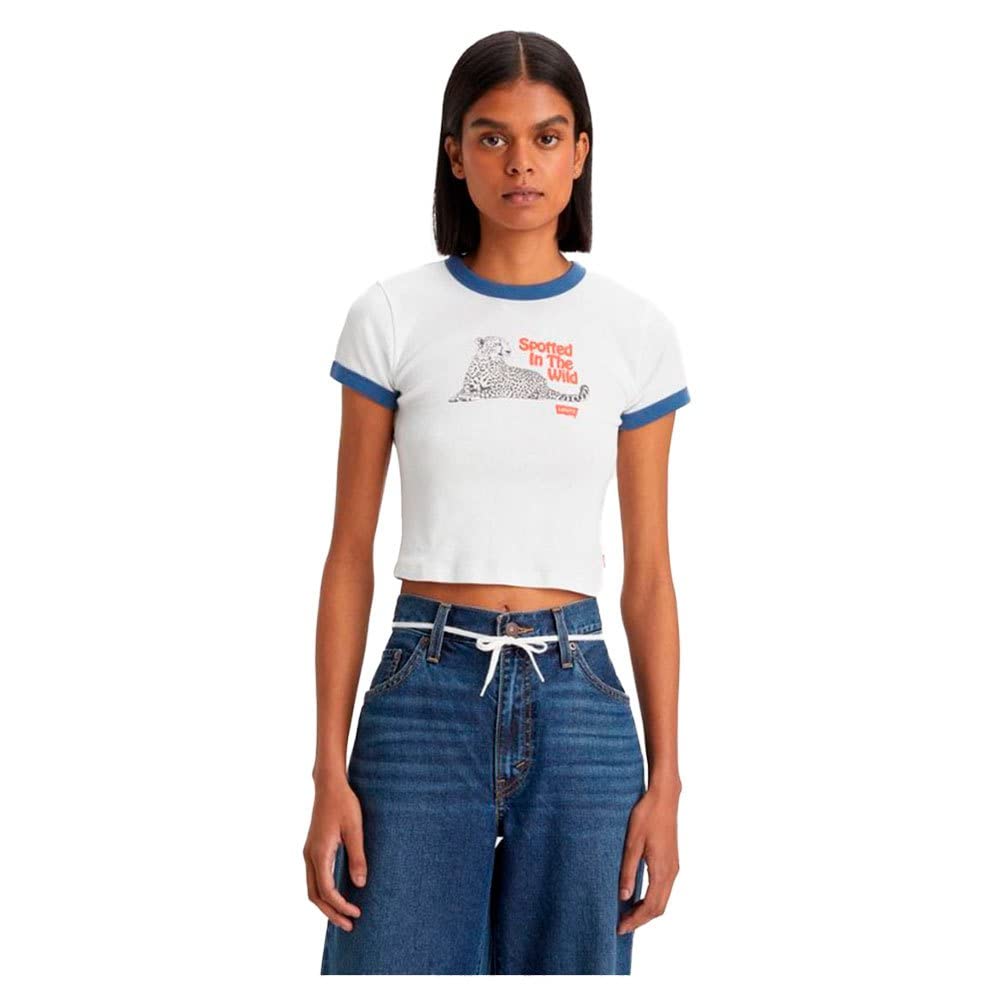 Graphic Ringer Mini T-shirt Kadın