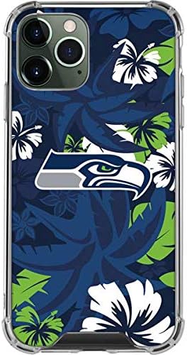 Skinit Clear Phone Case Compatible with iPhone 11 Pro Max - Officially Licensed NFL Seattle Seahawks Tropical Print Design