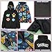 Get Trend Pokemon Rain Coat for Boys, Teens, Reversible Hooded Raincoat with Pockets for School, Outdoor Travel, Anime Gifts for Boys (11-12 Years, Pokemon Reversible)
