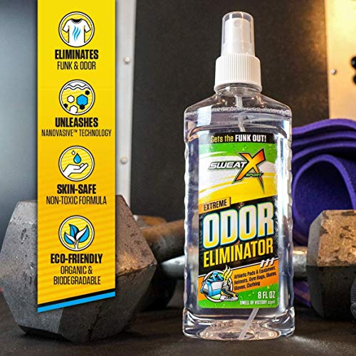 Sweat X Sport Extreme Odor Spray, Multipurpose Deodorizer For Stinky Shoes, Sports Equipment And All Odors, 8 Ounce Concentrated Formula, No Washing Required #TOP2