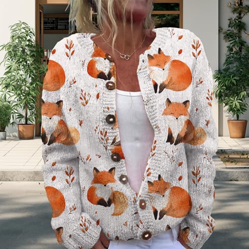 Womens Plus Size Cardigan Sweater Chunky Button Lightweight Casual Long Sleeve Winter Fall Sweater Tops2