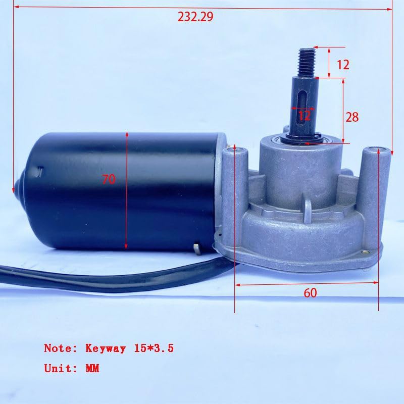 80W Turbo Gear Motor, 24V DC High Torque Low Speed ​​High Power CW/CCW Adjustable Gear Motor,Machine Tools(110RPM)