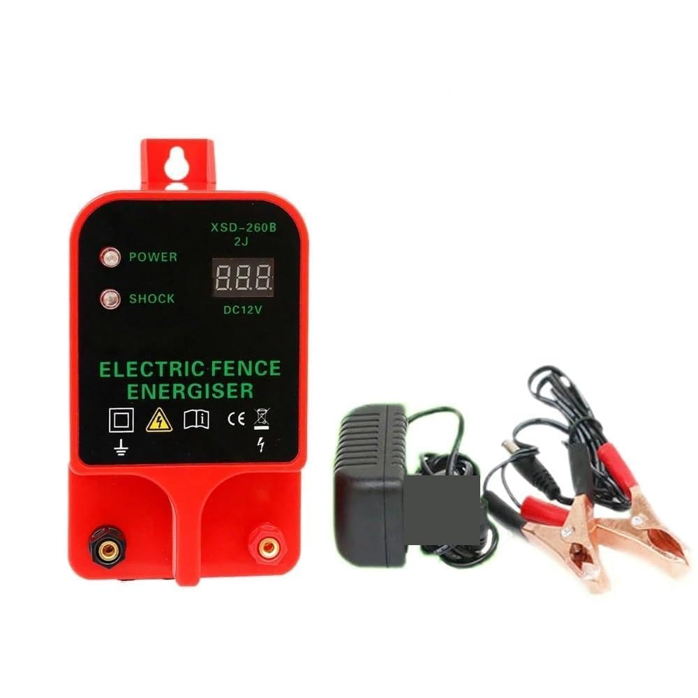 Pastor Electrico, Alarma for animales de granja avícola, pastor, valla, controlador de pulso, cargador LCD, decibelios de alto voltaje, herientas eléctricas, 10 km(Normal Edition)