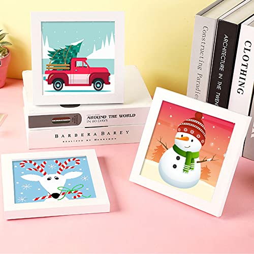 Cupmod 4 Pack Paint By Numbers For Kids，Diy Craft Number Painting Kits,Cartoon Acrylic Oil Painting On Canvas Ages 4-8,Christmas Painting Art For Home Wall Decor 8X8 Inch #TOP3