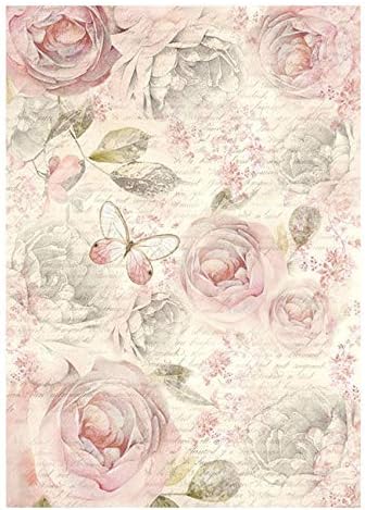 Stamperia Rice Paper Roses Shabby, 21 x 29.7 cm, Multi-Colour