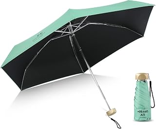 paraply, Vindtätt, kompakt paraply for resor, hopfällbart med 6 ben, ultraviolettsäkert och vattentätt(Avocado Green)