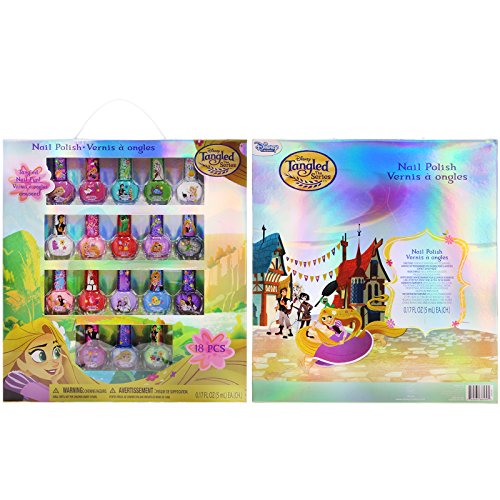 Townleygirl Disney Tangled Super Sparkly Peel-Off Nail Polish Deluxe Gift Set For Girls, 18 Ct #TOP7
