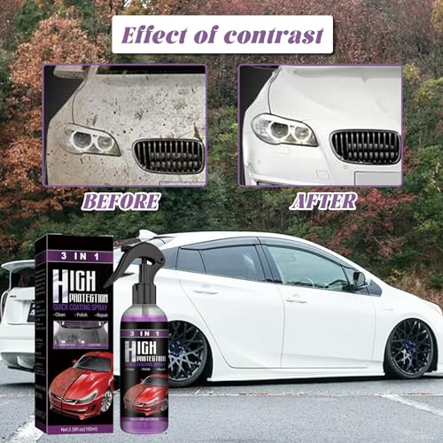 KIKVTER High Protection Spray 2 w 1, polerowanie samochodu, nanospray samochodowy, ochrona przed korozją, zadrapaniami, wodoodporny wosk samochodowy, 2 sztuki