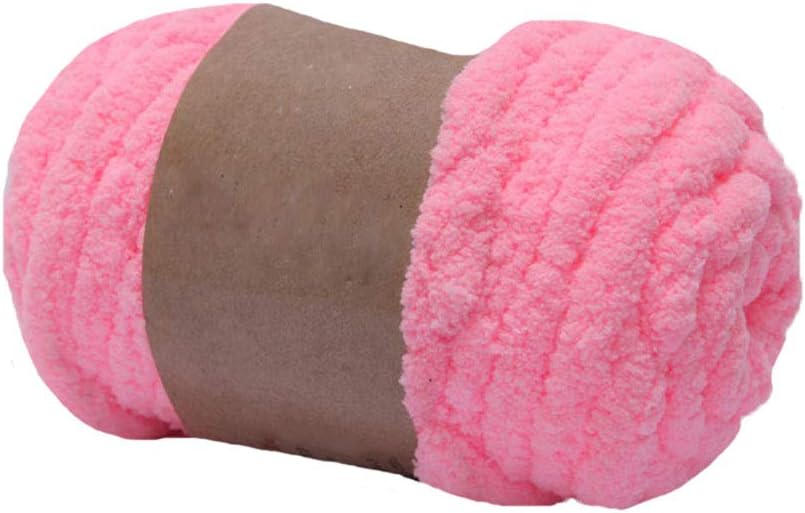 1KG Fluffy Pink Chunky Chenille Yarn Thick Polyester Vegan Chunky Yarn Jumbo Yarn DIY Knit Chenille Yarn for Hand Knitting Blankets