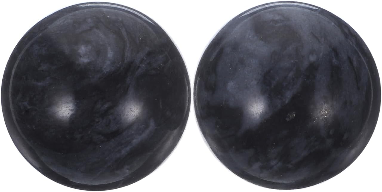 Supvox 2pcs Chinese Ball Jade Baoding Balls Chinese Health Exercise Massage Ball for Stress Relief Hand Exercise Relaxation Wrist (Black)