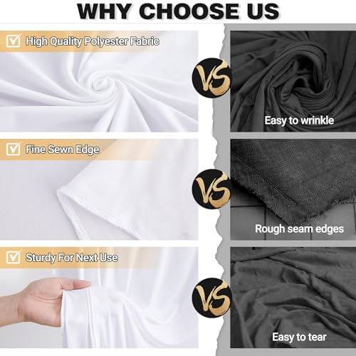 White Backdrop Curtain 10x10ft - Wrinkle Free Polyester Photo Curtain Backdrop Wedding Back Drop Fabric Drapes for Party Decorations Background for Photography by Wish Care - Image 5