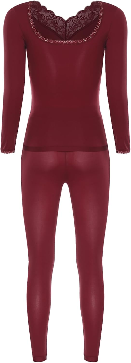 Shinsto Womens Thermal Underwear Long Johns Sets Base Layer Lightweight 2 Pieces Pajams Set