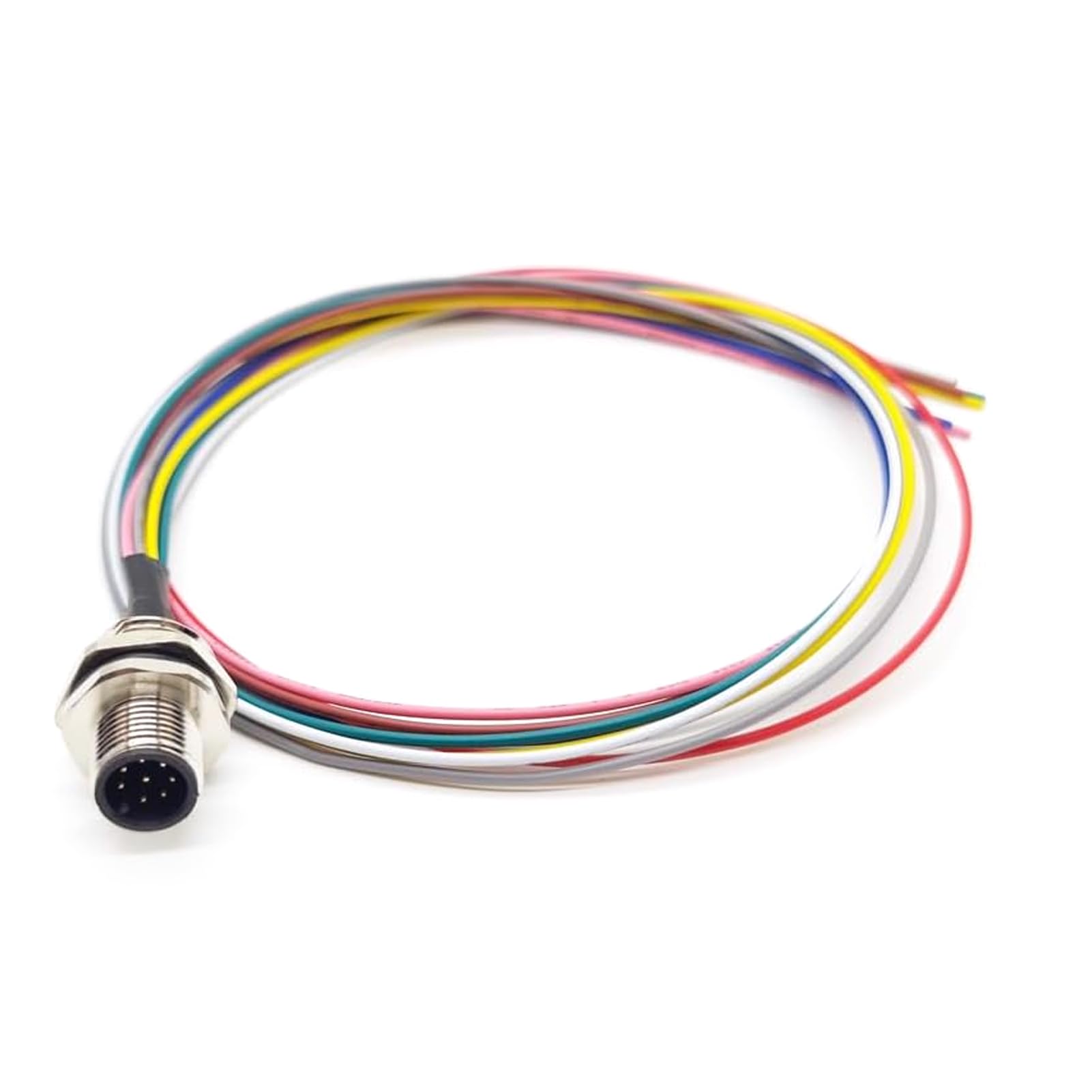 M12 8 Pin Male Connector Cable Straight Back Mount Cable Coded Waterproof Unshielded Male Aviation Plug IP67 Sensor Receiver (0.5m)-image-17