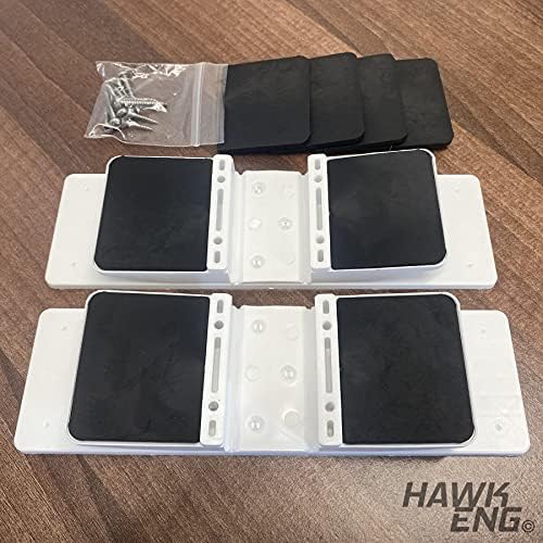 hawkeng Office Desk Partition Free standing screen clamps for glass or acrylic sheet, 4mm to 6mm - white