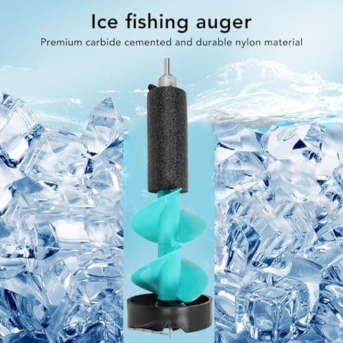 Electric Ice Auger, 6 inch Diameter Ice Fishing Auger Incisive Blades, 17.7Inch Length Electric Nylon Ice Augers with Positioning Drill, for Fishing Emergency Winter Supplies