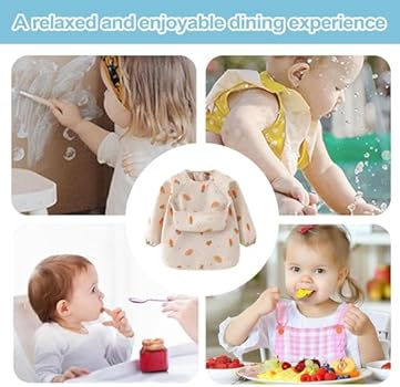 slabbetje met mouwen Slabbetje voor babysleeves kan aan uw kinderstoel