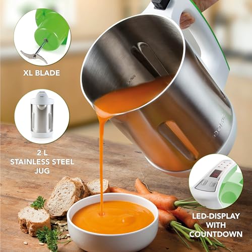 DOMO DO705BL Suppenkocher - 2L - 6 Programme - LED - Mit Marmeladenfunktion - Edelstahl