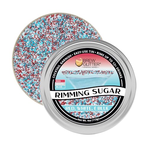 image for Bakell Brew Glitter - Red, White & Blue Rimming Sugar (4oz, 1x Bar Tin