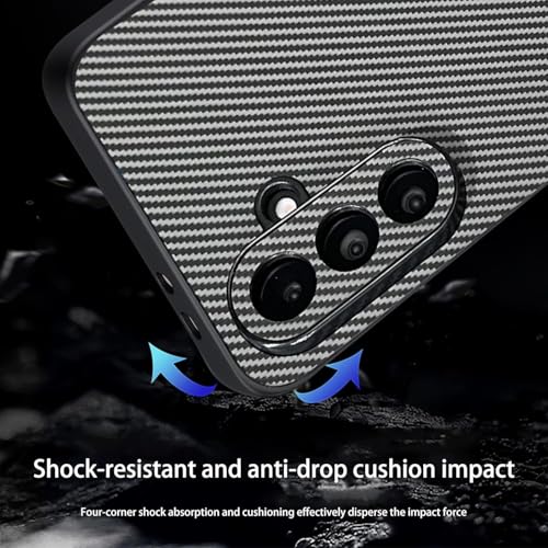 Image of DIZORO Carbon Fiber Case for Samsung Galaxy A36 5g Fusion 5g Smooth Touch Rubber Phone Cases Non-Slip, Camera Protection Fingerprint Resistant Full Body Protective Shockproof Back Cover - Light Grey