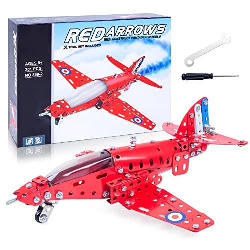 coskehan Assembled Model Plane Kit Building Toy, 201 Pieces Airplane Building Kit for Kids Age 8-12, Educational Model Kit Gifts for Teenage Boys & Girls 8+, Red, 7 * 9 * 3 inch by coskehan - Used condition - US$6.86