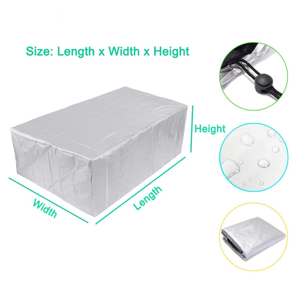 ECYC Ltd 1 Pcs Waterproof Covers for Outdoor Furniture, Windproof Patio Furniture Protective Covers Lawn Patio Furniture Sectional Covers Outdoor Table and Chairs Cover, 59