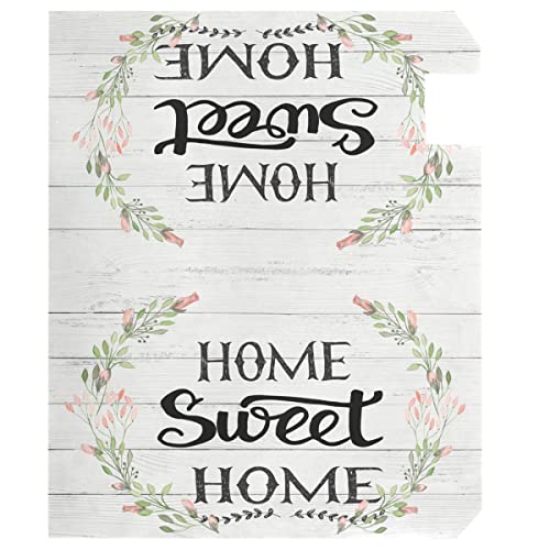 Home Sweet Home Mailbox Cover Standard Size Spring Flowers Wreath White Wood Printing Magnetic Mailbox Covers Post Wraps Letter Box Cover Garden Yard Outdoor Decorations 21" L X 18" W #TOP1