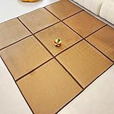 Faltbare Japanische Tatami-Matte,Japanische Bodenmatte Rattans,rutschfest Japanische Tatami-Bodenmatte,Tatami-Matratze Aus Rattans,Atmungsaktiv,FüR Wohnzimmer,Meditation,Spielzimmer