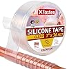 XFasten Self Fusing Silicone Tape Waterproof Clear – 1" x 36 Feet, Self Amalgamating Tape, Silicone Rubber for Plumbing, Sealing Pipes, Hose Repair, Outdoor Coax and Electrical Cables – Weatherproof