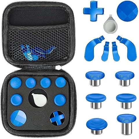 Controller Paddles Thumbstick Accessories Replacement - for Xbox One Elite Controller Series 2 Core Joystick Kit Parts Back Paddle Thumb Sticks Buttons Component Pack Accessory 13in 1 （Blue ） Cover