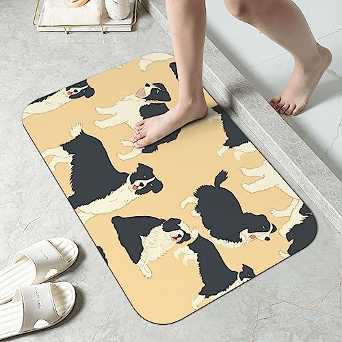 Tapis de bain en terre de diatomées doux motif Border Collie - 4