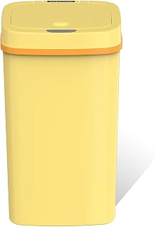 Ninestars NPT-16-1YL Automatic Touchless Motion Sensor Diaper Disposal Trash Can with lid, 4.2 gallon/16 L, Yellow, Plastic
