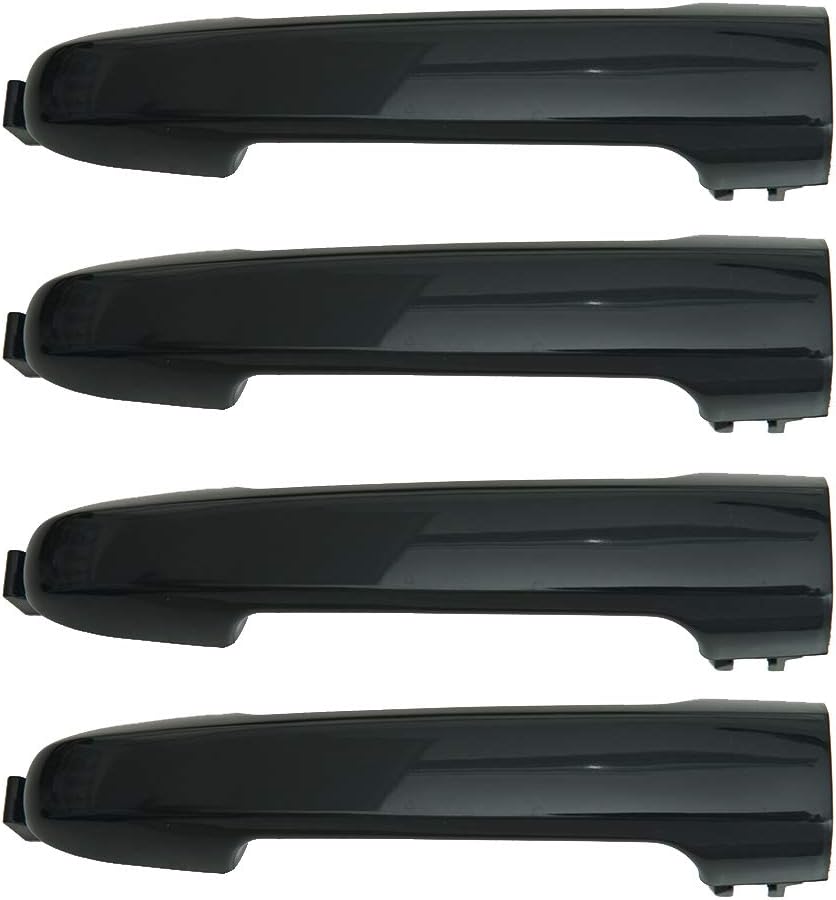 Door Handle Compatible with Hyundai Sonata 2005 2006 2007 2008 2009 2010 82651-3K000 826513K000 Outside Exterior Black Front Driver Passenger Side Rear Left Right 4Pcs