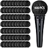 Buryeah 600 Pcs Disposable Microphone Cover Non Woven Handheld Microphone Windscreen with Elastic Band Individually Wrapped Mic Cover for KTV Recording Studio Karaoke Stage Performance (Blacks)