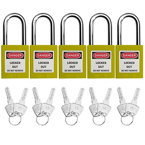 Lockout Tagout Locks, Safety Padlock, Keyed Differently Loto Safety Padlocks for Lock Out Tag Out Kits Station (Yellow 11-20)
