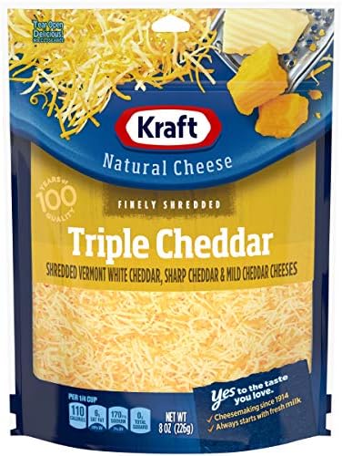 Kraft Finely Shredded Natural Triple Cheddar Shredded Cheese (8 oz Pouch)