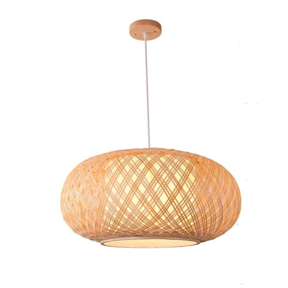 Plafonnier restaurant en bambou suspendu style lustre vintage sphérique creux