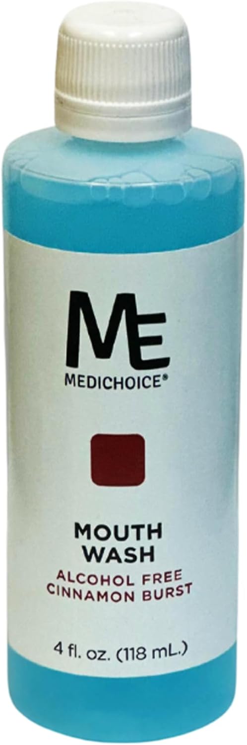 ME Medi Choice Alcohol-Free & Gluten-Free Mouthwash - Cinnamon Burst Flavor - Refreshing & Cleansing - Made in USA, Hypoallergenic - Travel Size 6-Pack X 4 oz Bottles