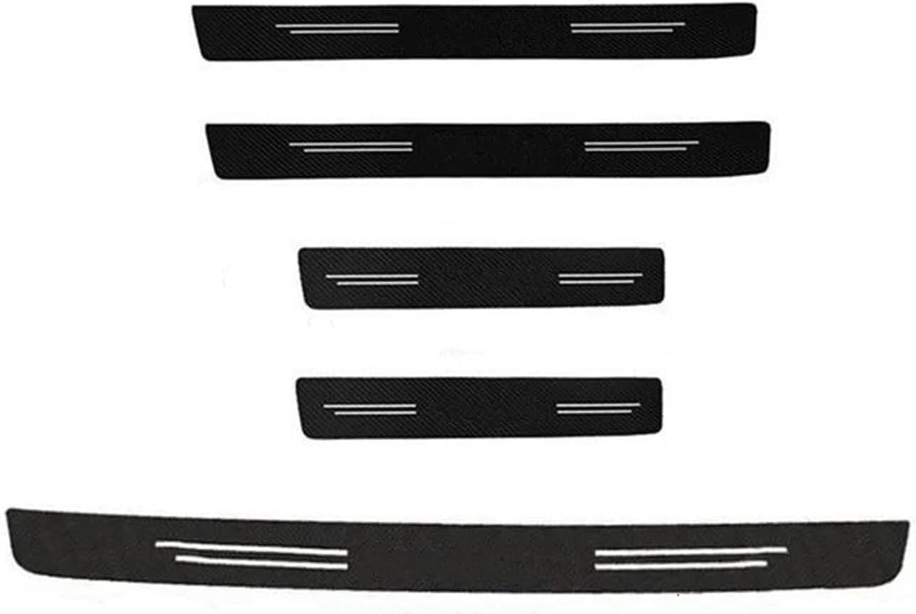 For Dodge For CHALLENGER For DART For NITRO RAM SRT SXT Sill Carbon Fiber Sticker Trunk Bumper Threshold Side Tape(5PC)
