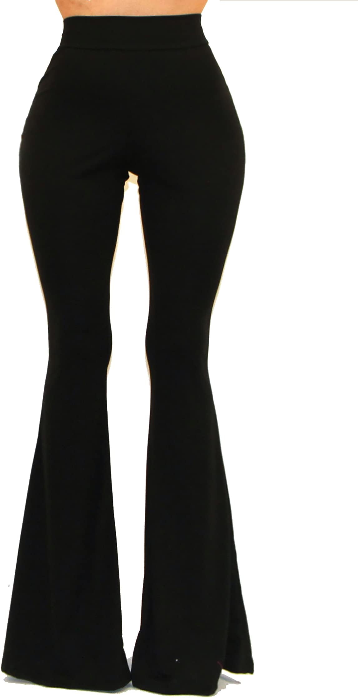 Vivicastle Women's USA Boho Solid Hippie Wide Leg Flared Bell Bottom Pants