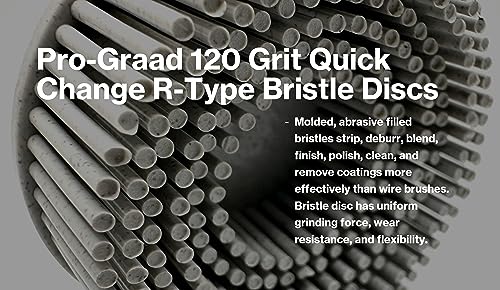 Image of 10 Pack 3 inch 120 Grit White R-Type Bristle Disc | Ceramic-Aluminum Oxide Abrasive Bristle Disc with Quick Change Roll Lock | White | Pack of 10